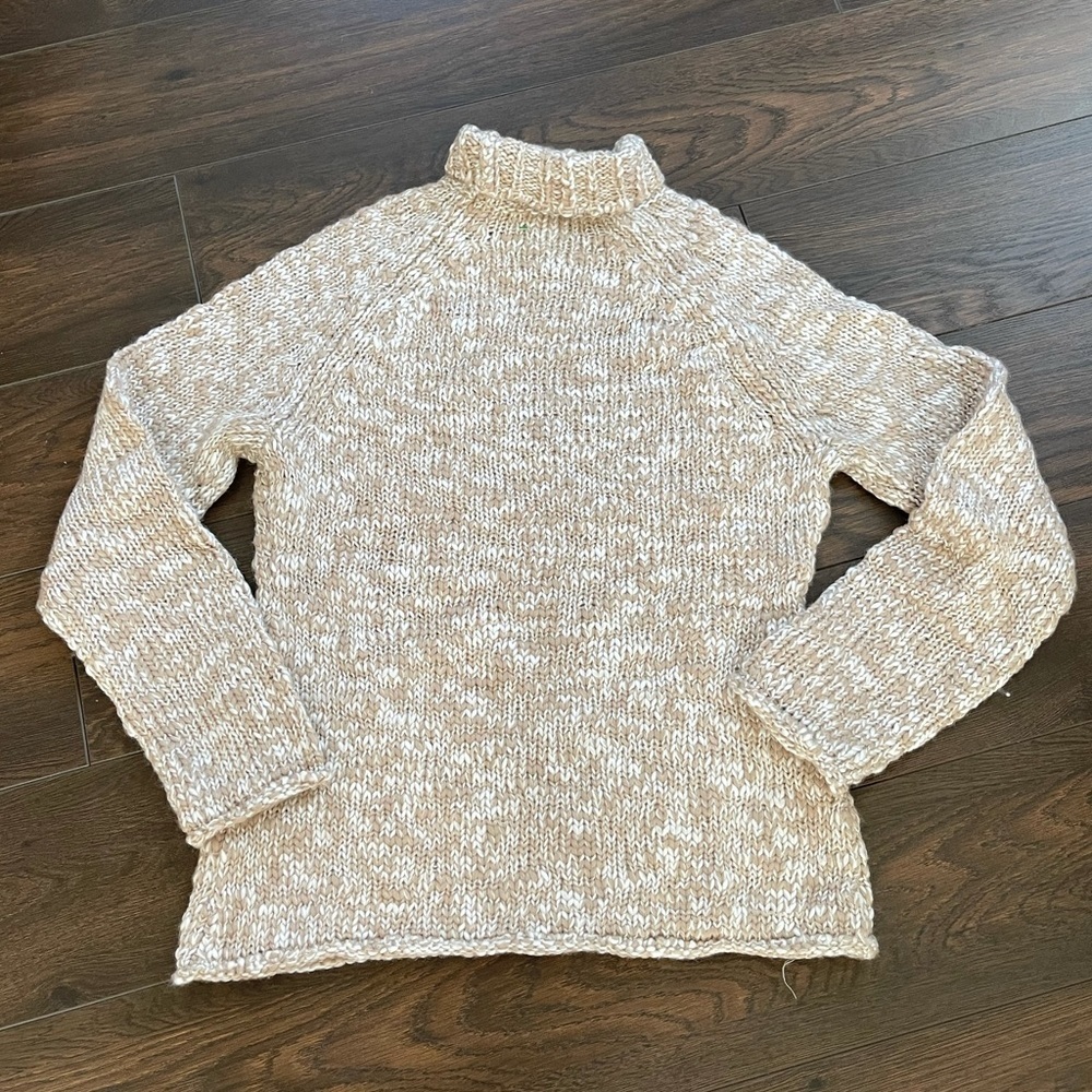 Nine West neutral chunky knit turtleneck sweater - Picture 2 of 3